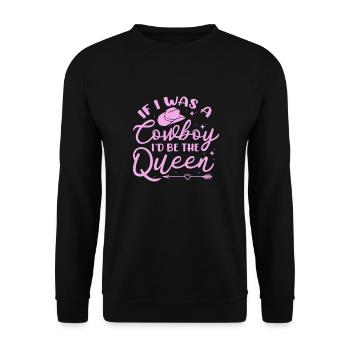 Cowboy Cowboy bottes Western cadeau - Sweat-shirt Unisexe - noir - Devant - Alina (178cm) & Michal (187cm)