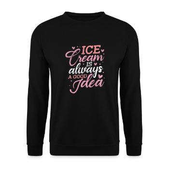 eiscreme - Unisex Sweatshirt - black - Front - Alina (178cm) & Michal (187cm)