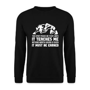 Wrestling Wrestler Fight Wrestling Ringer Gift - Unisex Sweatshirt - black - Front - Alina (178cm) & Michal (187cm)