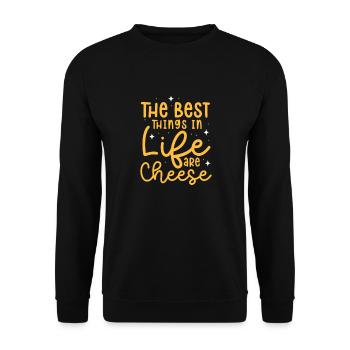 Cheese Cheesecake Food Gift - Unisex Sweatshirt - black - Front - Alina (178cm) & Michal (187cm)