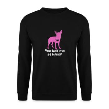 Chihuahua - Sweat-shirt Unisexe - noir - Devant - Alina (178cm) & Michal (187cm)