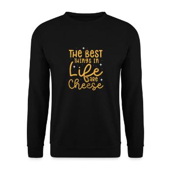 Cheese - Unisex Sweatshirt - black - Front - Alina (178cm) & Michal (187cm)
