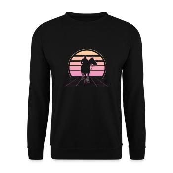 Cowboy Cowboy Boots Western Gift - Unisex Sweatshirt - black - Front - Alina (178cm) & Michal (187cm)