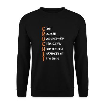 Crochet tricot couture couturière cadeau - Sweat-shirt Unisexe - noir - Devant - Alina (178cm) & Michal (187cm)