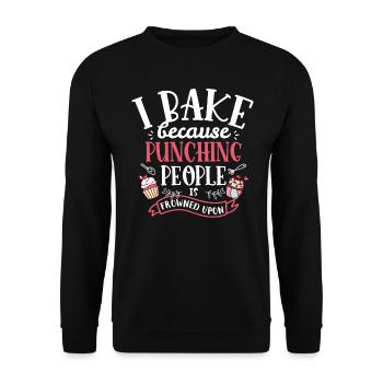 Cupcake Muffin Baking Gift - Unisex Sweatshirt - black - Front - Alina (178cm) & Michal (187cm)