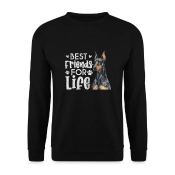 Doberman - Unisex Sweatshirt - black - Front - Alina (178cm) & Michal (187cm)