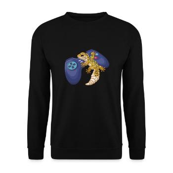 Gecko Salamander Lizard Reptile Gift - Unisex Sweatshirt - black - Front - Alina (178cm) & Michal (187cm)