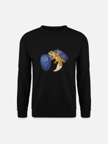 Gecko Salamander Echse Reptil Geschenk - Unisex Pullover - Schwarz