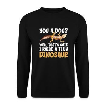 Gecko Salamander Lizard Reptile Gift - Unisex Sweatshirt - black - Front - Alina (178cm) & Michal (187cm)
