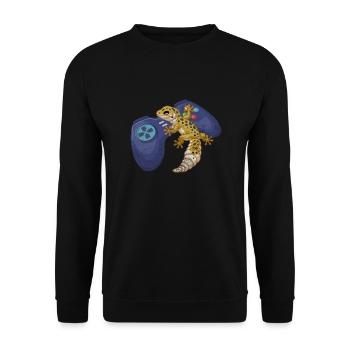 Gecko - Unisex Sweatshirt - black - Front - Alina (178cm) & Michal (187cm)