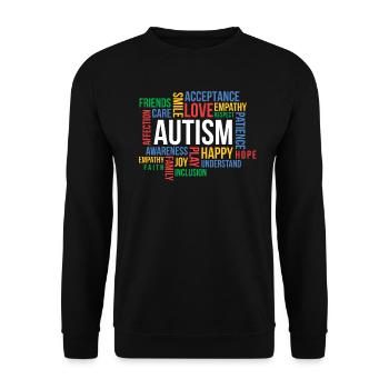 Autismus Awareness Day Autist Geschenk - Unisex Pullover - Schwarz - Vorne - Alina (178cm) & Michal (187cm)