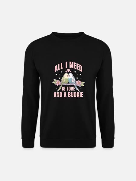 Budgie Bird Pet Parakeet Gift - Unisex Sweatshirt - black