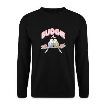 Perruche oiseau animal de compagnie perruche cadeau - Sweat-shirt Unisexe - noir - Devant - Alina (178cm) & Michal (187cm)