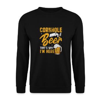 Cornhole - Unisex Pullover - Schwarz - Vorne - Alina (178cm) & Michal (187cm)