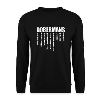Doberman chien chiens cadeau pour animaux de compagnie - Sweat-shirt Unisexe - noir - Devant - Alina (178cm) & Michal (187cm)
