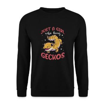 Gecko - Unisex Sweatshirt - black - Front - Alina (178cm) & Michal (187cm)