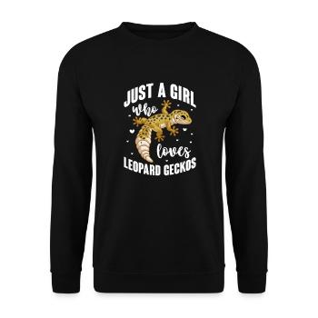 Gecko Salamander Lizard Reptile Gift - Unisex Sweatshirt - black - Front - Alina (178cm) & Michal (187cm)