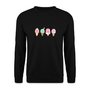 Ice Cream Ice Cream Ice Cream Summer Gift - Unisex Sweatshirt - black - Front - Alina (178cm) & Michal (187cm)