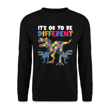 Autismus Awareness Day Autist Geschenk - Unisex Pullover - Schwarz - Vorne - Alina (178cm) & Michal (187cm)