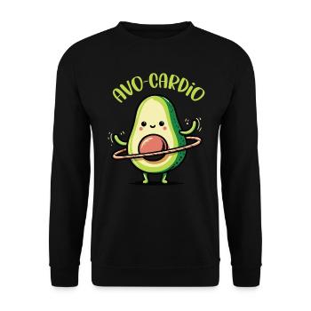 Avocado Guacamole Vegan Geschenk - Unisex Pullover - Schwarz - Vorne - Alina (178cm) & Michal (187cm)