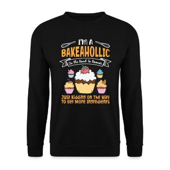 Baker Bakery Bakery Baking Gift - Unisex Sweatshirt - black - Front - Alina (178cm) & Michal (187cm)