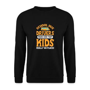 Bus Driver Bus Driver Bus Schuhlbus Gift - Unisex Sweatshirt - black - Front - Alina (178cm) & Michal (187cm)