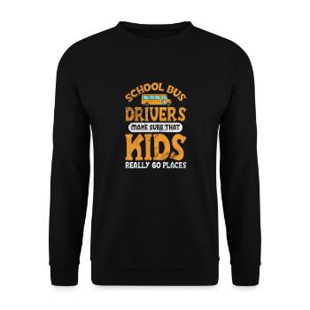 Busfahrer - Unisex Pullover - Schwarz - Vorne - Alina (178cm) & Michal (187cm)