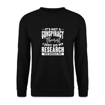 Conspiracy Conspiracy Theory Gift - Unisex Sweatshirt - black - Front - Alina (178cm) & Michal (187cm)