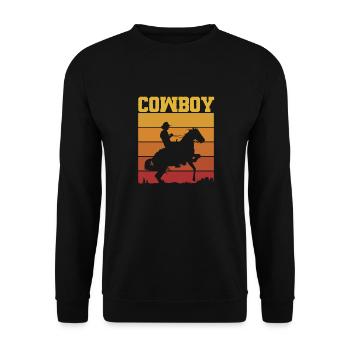 Cowboy Cowboy Boots Western Gift - Unisex Sweatshirt - black - Front - Alina (178cm) & Michal (187cm)