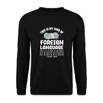 Crochet tricot couture couturière cadeau - Sweat-shirt Unisexe - noir - Devant - Alina (178cm) & Michal (187cm)