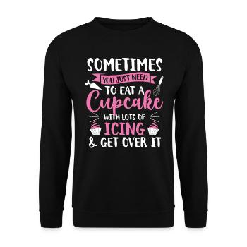 Cupcake Muffin Baking Gift - Unisex Sweatshirt - black - Front - Alina (178cm) & Michal (187cm)