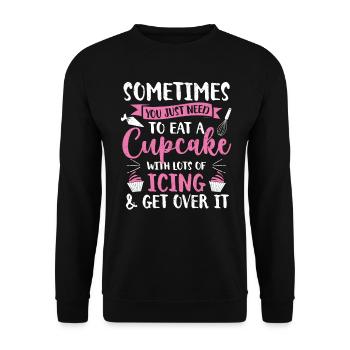 Cupcake - Unisex Sweatshirt - black - Front - Alina (178cm) & Michal (187cm)