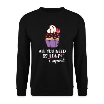 Cupcake Muffin Baking Gift - Unisex Sweatshirt - black - Front - Alina (178cm) & Michal (187cm)
