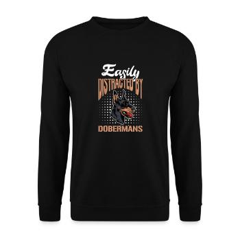 Doberman chien chiens cadeau pour animaux de compagnie - Sweat-shirt Unisexe - noir - Devant - Alina (178cm) & Michal (187cm)