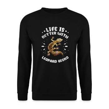 Gecko - Unisex Sweatshirt - black - Front - Alina (178cm) & Michal (187cm)