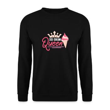 Eiscreme Eis Eiskrem Ice Cream Sommer Geschenk - Unisex Pullover - Schwarz - Vorne - Alina (178cm) & Michal (187cm)