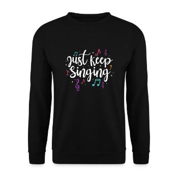 Sänger Sängerin Singen Musiker Geschenk - Unisex Pullover - Schwarz - Vorne - Alina (178cm) & Michal (187cm)