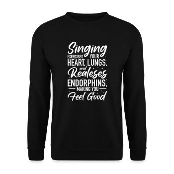 Sänger Sängerin Singen Musiker Geschenk - Unisex Pullover - Schwarz - Vorne - Alina (178cm) & Michal (187cm)