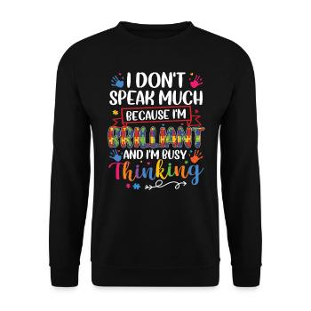 Autismus Awareness Day Autist Geschenk - Unisex Pullover - Schwarz - Vorne - Alina (178cm) & Michal (187cm)