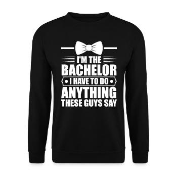 Bachelorette Hen Party Gift - Unisex Sweatshirt - black - Front - Alina (178cm) & Michal (187cm)