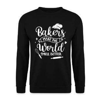 Baker Bakery Bakery Baking Gift - Unisex Sweatshirt - black - Front - Alina (178cm) & Michal (187cm)