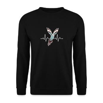 Perruche oiseau animal de compagnie perruche cadeau - Sweat-shirt Unisexe - noir - Devant - Alina (178cm) & Michal (187cm)
