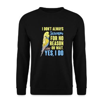 Perruche oiseau animal de compagnie perruche cadeau - Sweat-shirt Unisexe - noir - Devant - Alina (178cm) & Michal (187cm)