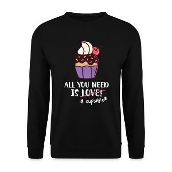 Cupcake - Sweat-shirt Unisexe - noir - Devant - Alina (178cm) & Michal (187cm)