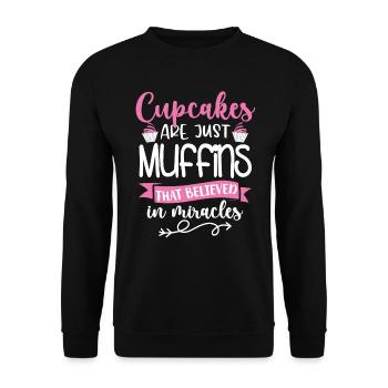 Cupcake Muffin Baking Gift - Unisex Sweatshirt - black - Front - Alina (178cm) & Michal (187cm)