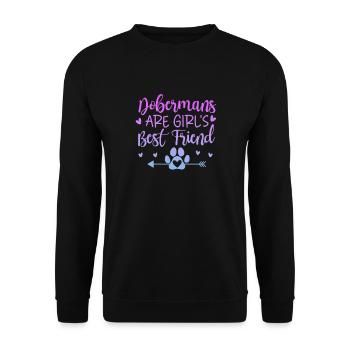 Doberman chien chiens cadeau pour animaux de compagnie - Sweat-shirt Unisexe - noir - Devant - Alina (178cm) & Michal (187cm)