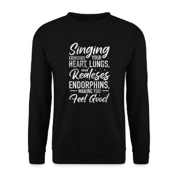 Singer - Unisex Sweatshirt - black - Front - Alina (178cm) & Michal (187cm)
