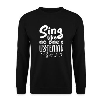 Sänger Sängerin Singen Musiker Geschenk - Unisex Pullover - Schwarz - Vorne - Alina (178cm) & Michal (187cm)