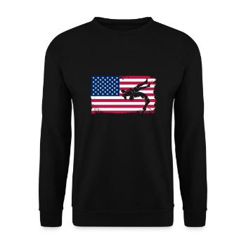 Wrestling Wrestler Fight Wrestling Ringer Gift - Unisex Sweatshirt - black - Front - Alina (178cm) & Michal (187cm)