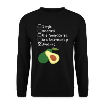 Avocado Guacamole Vegan Geschenk - Unisex Pullover - Schwarz - Vorne - Alina (178cm) & Michal (187cm)